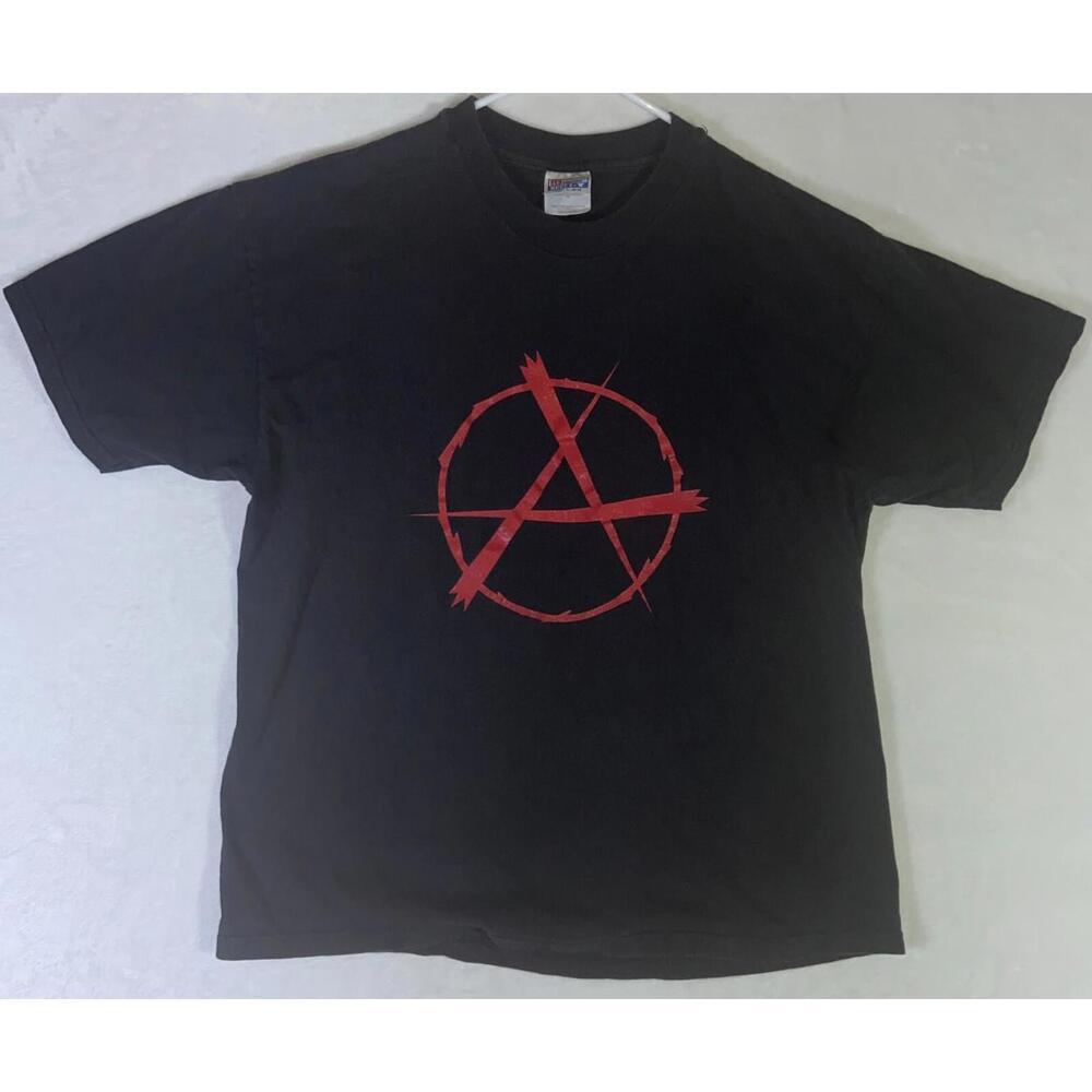 Anarchy T-shirt Vintage Circle A If all else fails Rebel Hanes Beefy T XL *Read